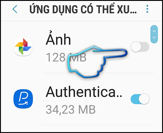 Bước 5: Tắt hết quyền ứng dụng.