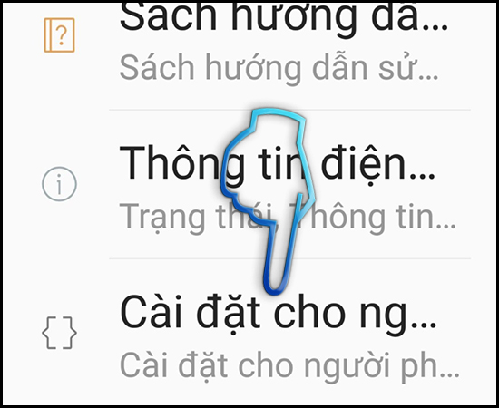 Bước 1: Cài đặt cho người phát triển.