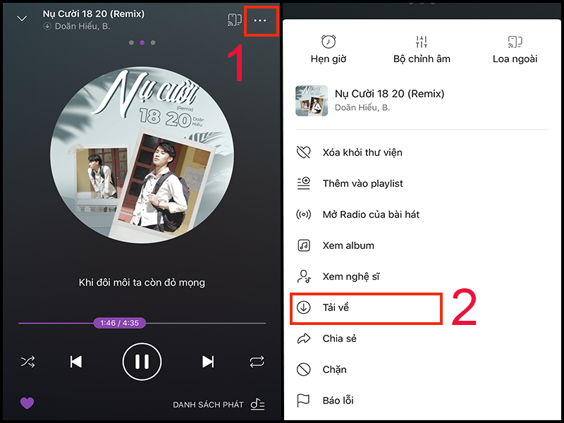 Tải nhạc lúc đang nghe