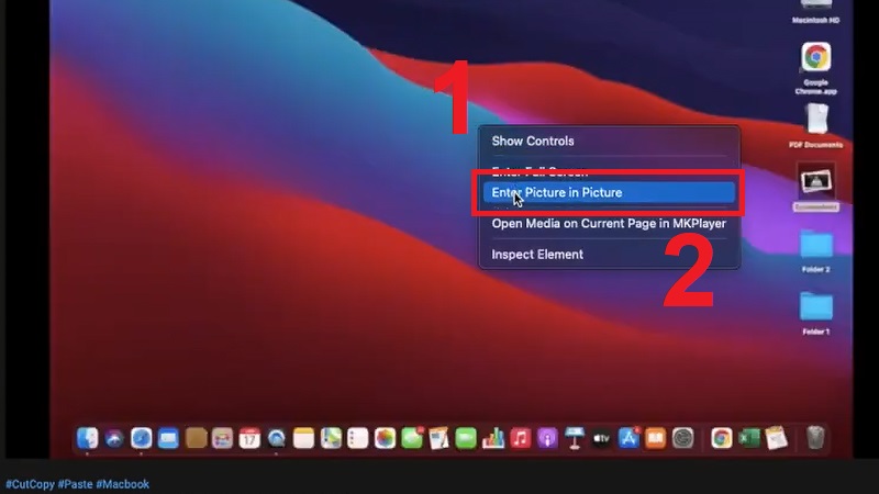 Nhấn chuột phải vào video rồi chọn Enter Picture in Picture