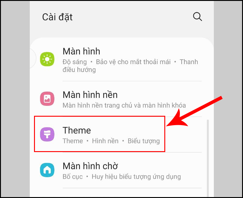 Chọn Theme