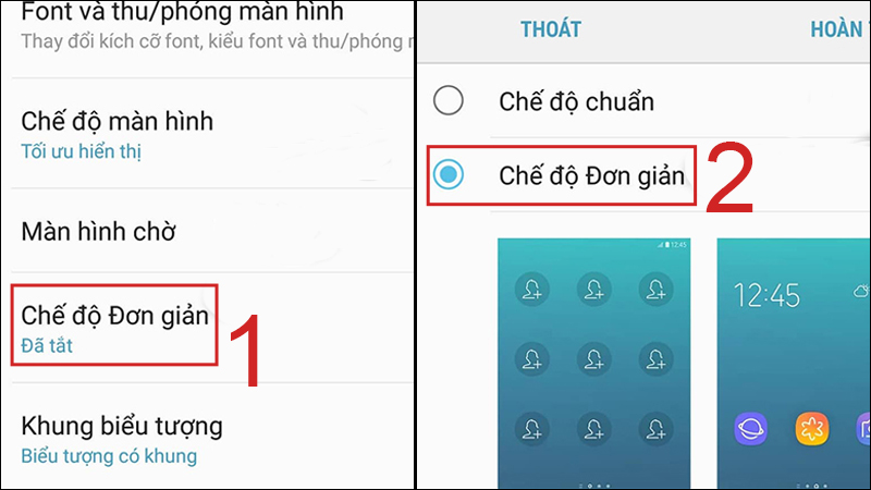 Tick chọn vào mục Chế độ Đơn giản để kích hoạt