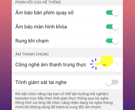 Chọn Công nghệ âm thanh trung thực