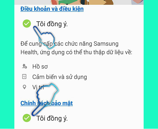 - Bước 2: Tick đồng ý điều khoản sử dụng và chính sách bảo mật.