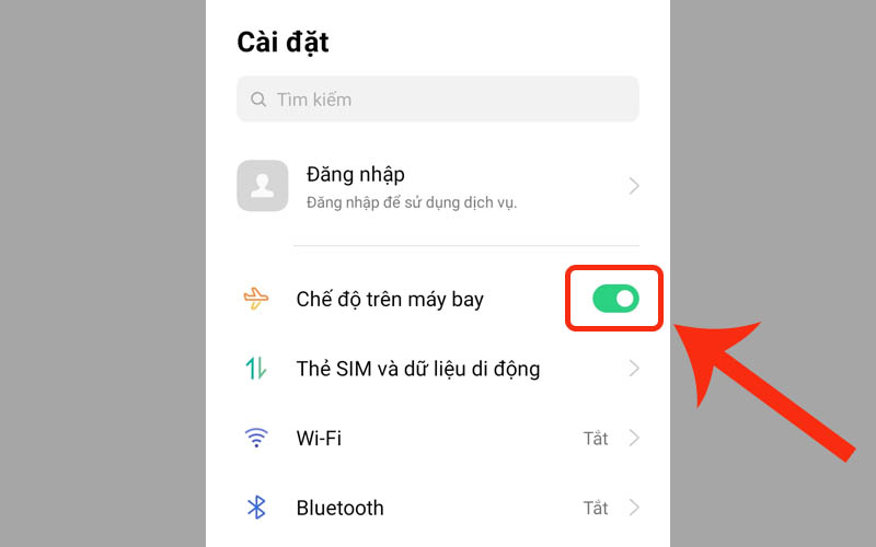 Bật Chế độ máy bay