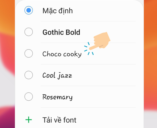 Bước 3: Sau đó bạn có thể thay đổi kiểu Font.