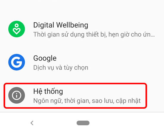 Bước 2: Tại giao diện Cài đặt, chọn vào mục Hệ thống.