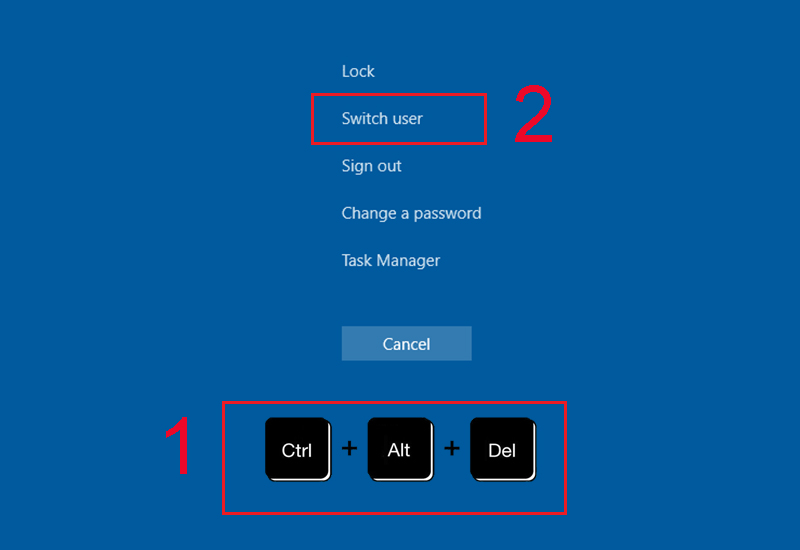 Sử dụng tổ hợp phím Ctrl + Del + Alt